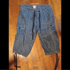 Women’s Faded Glory Stretch Blue Cargo Pants Size 14